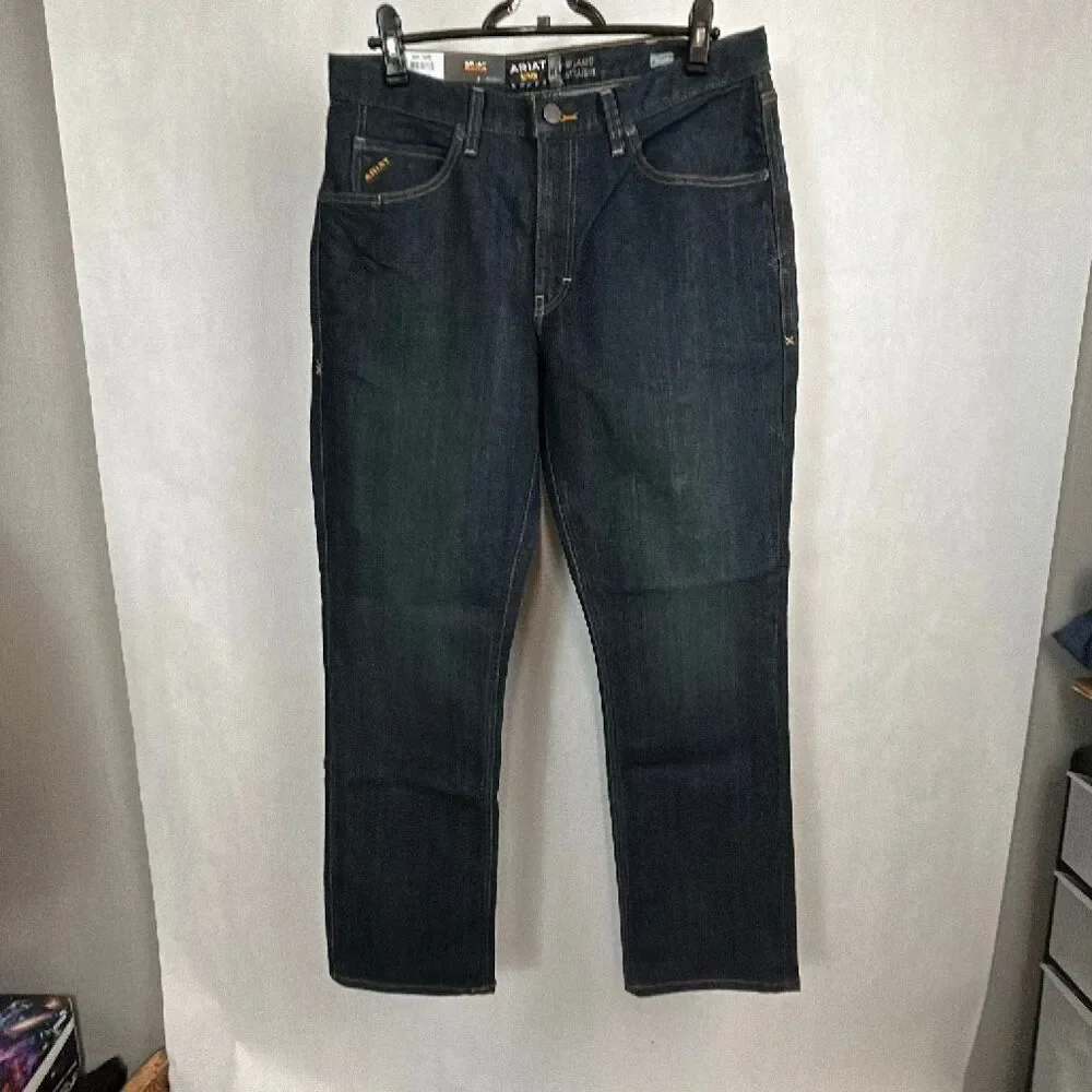 NEW Ariat M4 Rebar Denim Jeans Relaxed Straight Leg Mens Sz 33x32 Dura Stretch